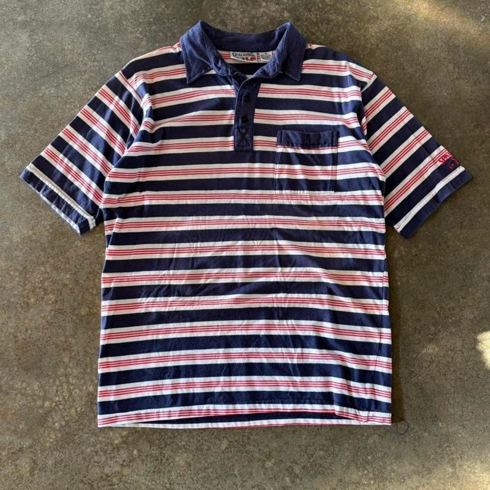 90s spalding striped polo